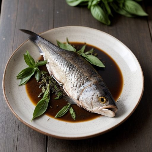 Grilled Bluefish Wrapped in Mammoth Basil Lea recipe image