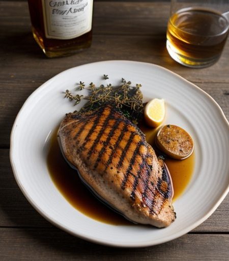 Grilled Breast of Chicken W/Maple Whiskey Gla recipe image