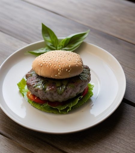 Grilled Burgers With Basil recipe image