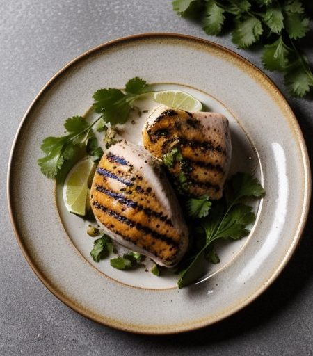 Grilled Chicken Breasts With Cilantro-Lime Bu recipe image