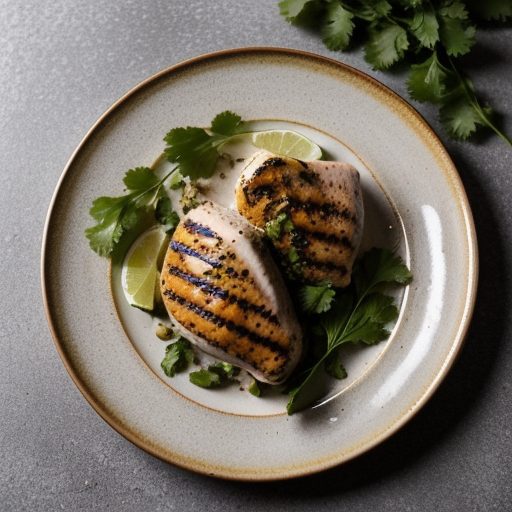 Grilled Chicken Breasts With Cilantro-Lime Bu recipe image