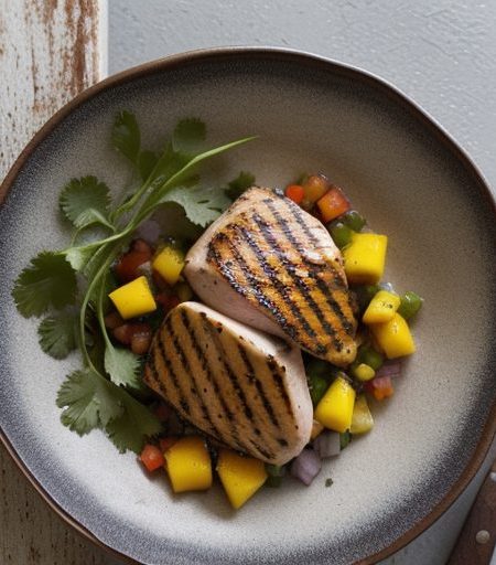 Grilled Chicken Breasts With Mango Salsa recipe image
