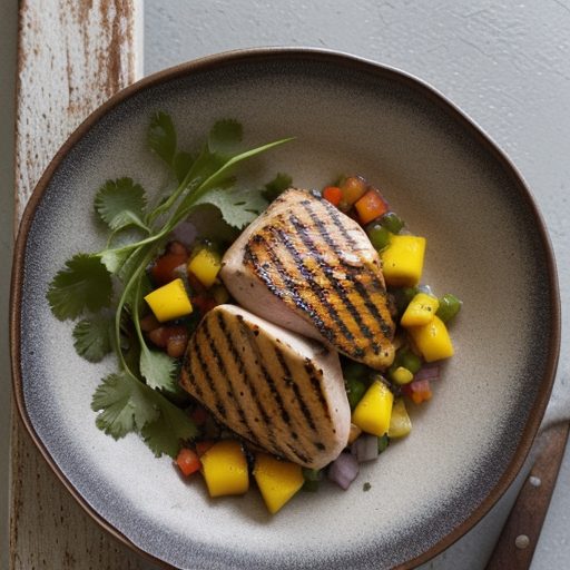 Grilled Chicken Breasts With Mango Salsa recipe image