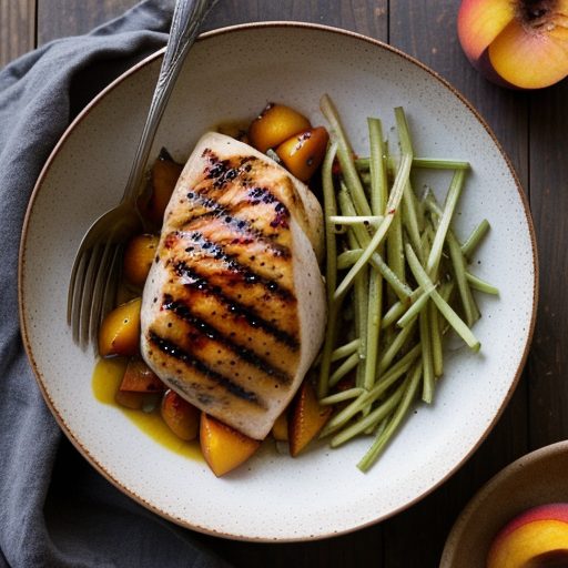 Grilled Chicken Breasts With Peach and Onion Relish - Bon recipe image