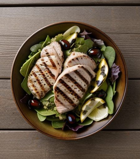 Grilled Chicken Breasts With Salad recipe image