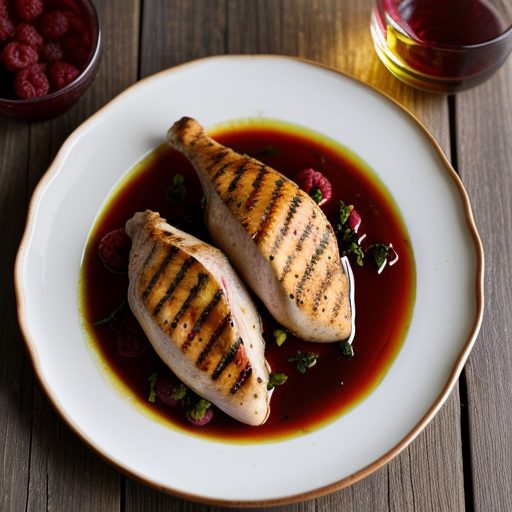 Grilled Chicken Breasts in Raspberry Vinegar M recipe image