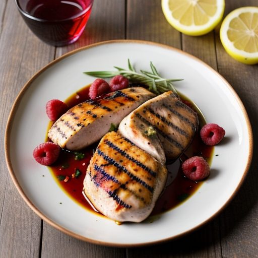 Grilled Chicken Breasts in Raspberry Vinegar Marin recipe image