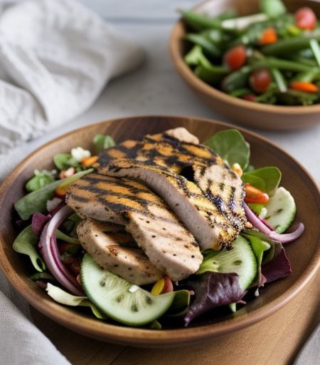 Grilled Chicken Salad With Spring Vegetables recipe image