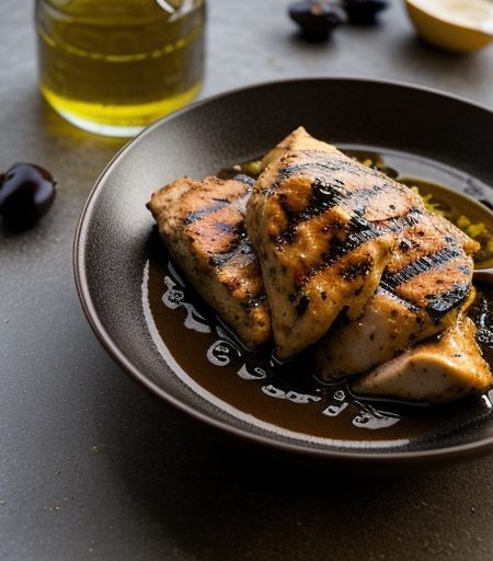 Grilled Chicken W Grilled Pepper and Black Olive Relish recipe image
