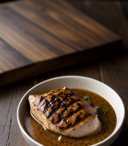 Grilled Chicken With Roasted Garlic Sauce recipe image
