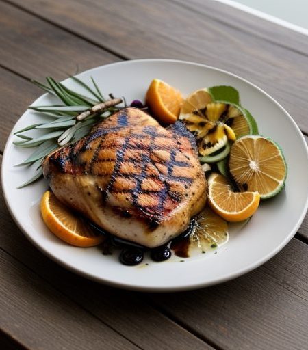 Grilled Citrus Chicken With Grilled Tropical Fruit recipe image