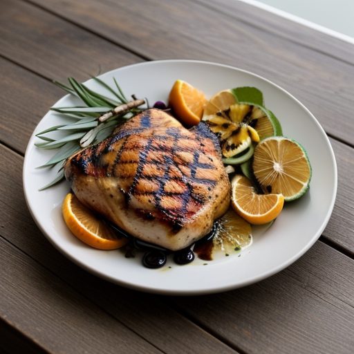 Grilled Citrus Chicken With Grilled Tropical Fruit recipe image