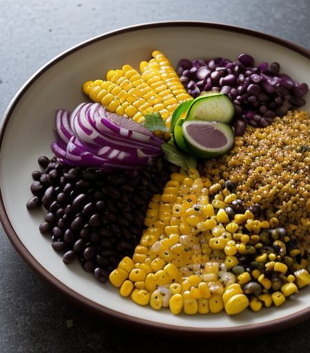Grilled Corn Salad With Black Beans & Rice recipe image