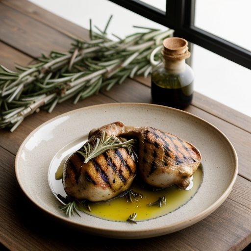 Grilled Cornish Hens With Rosemary Vinaigrett recipe image