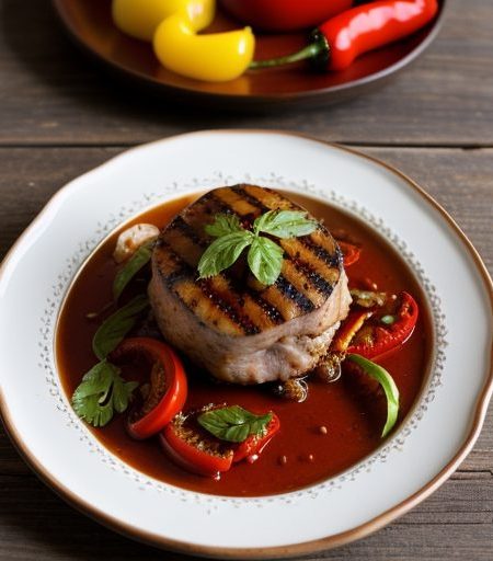 Grilled Creole Pork and Peppers recipe image