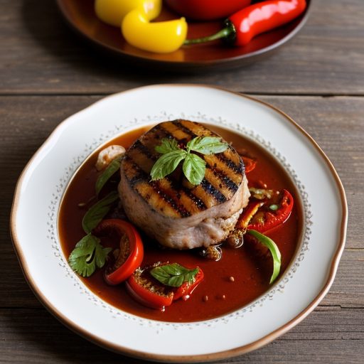 Grilled Creole Pork and Peppers recipe image
