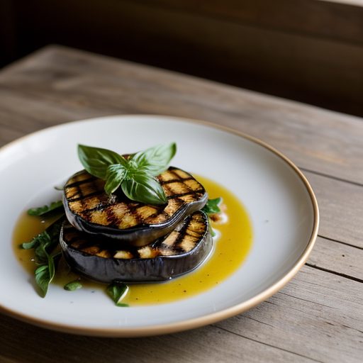 Grilled Eggplant & Basil Vinaigrette recipe image
