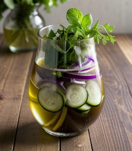 Grilled Eggplant Salad With Onion & Cucumber recipe image