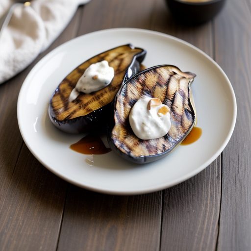 Grilled Eggplant With Almond~ Yogurt & Cori recipe image