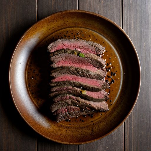Grilled Flank Steak With Pecans~ Black Beans recipe image