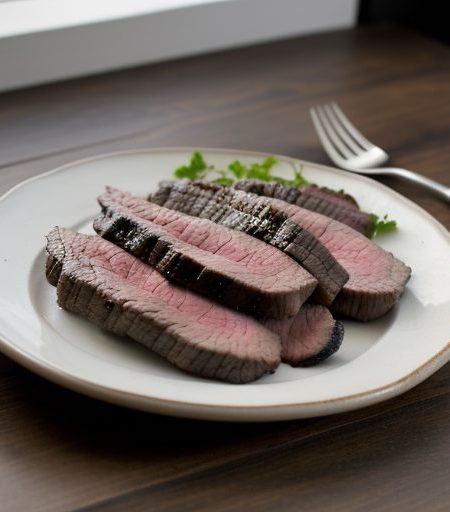 Grilled Flank Steak With Sauteed Portobello and Cremini M recipe image