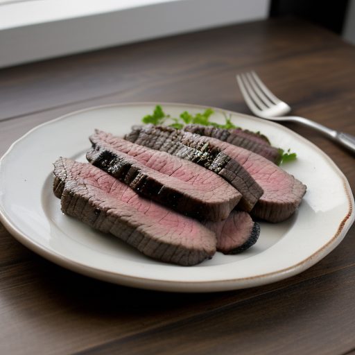 Grilled Flank Steak With Sauteed Portobello and Cremini M recipe image