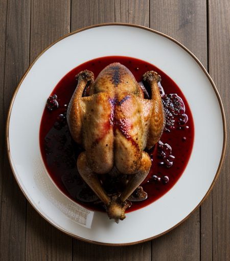 Grilled Game Hens With Raspberry Marinade recipe image