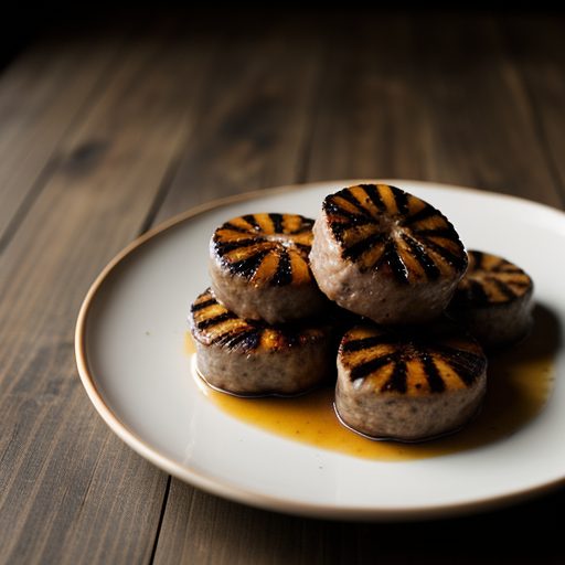 Grilled Game Sausage Crepinettes With Wilted recipe image