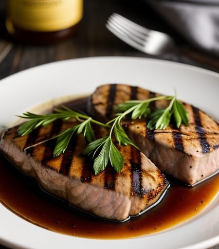 Grilled" Glazed Tuna Steaks recipe image