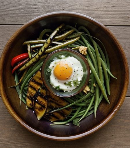 Grilled Green Bean & Eggplant Salad recipe image