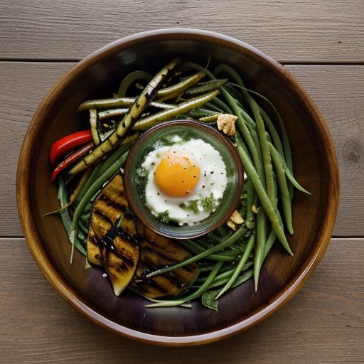 Grilled Green Bean & Eggplant Salad recipe image