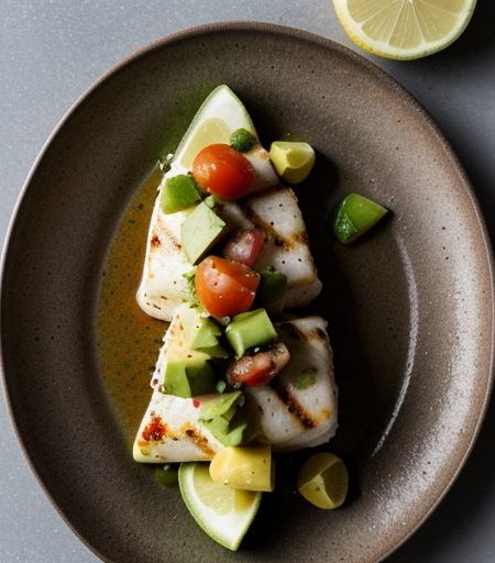 Grilled Halibut With Tomato-Avocado Salsa ( 5 Points recipe image