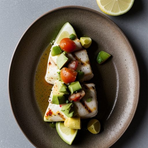 Grilled Halibut With Tomato-Avocado Salsa ( 5 Points recipe image