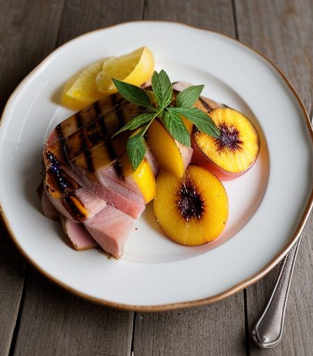 Grilled Ham and Peaches - Country Cooking recipe image