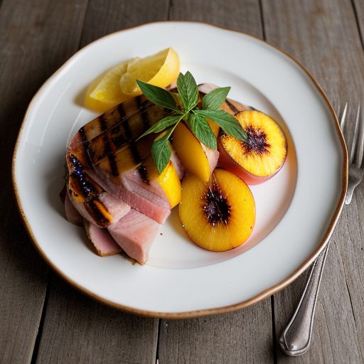 Grilled Ham and Peaches - Country Cooking recipe image