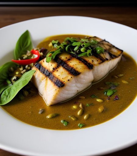Grilled Hawaiian Fish in Basil-Coconut Curry recipe image