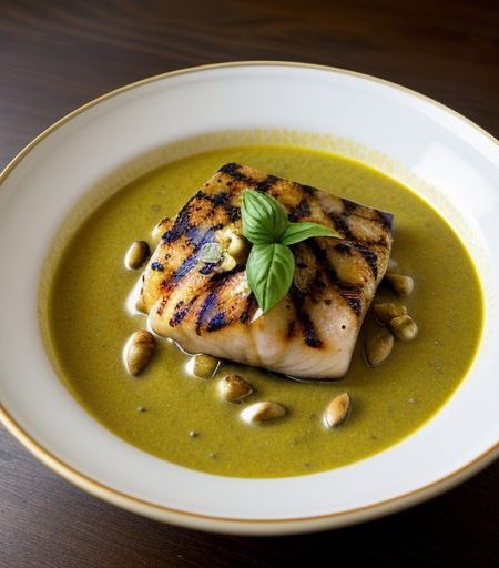 Grilled Hawaiian Fish in Basil-Coconut Curry Sauce recipe image