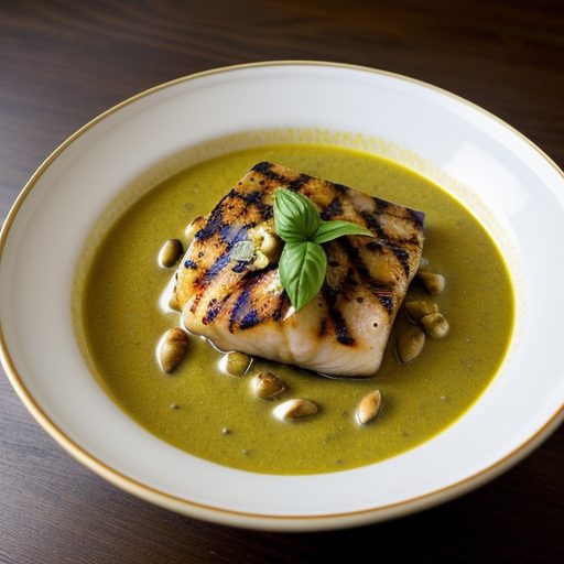Grilled Hawaiian Fish in Basil-Coconut Curry Sauce recipe image