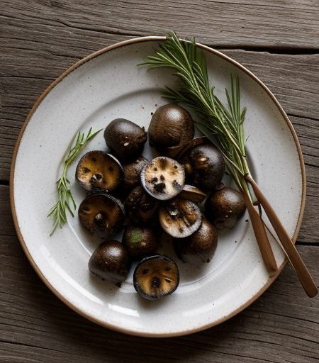 Grilled Herbed Mushrooms in Cold Tomato Dress recipe image