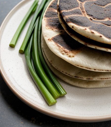 Grilled Hoisin Glazed Scallions With Warm Flour Tortillas recipe image