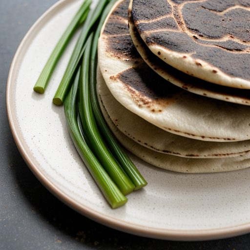 Grilled Hoisin Glazed Scallions With Warm Flour Tortillas recipe image