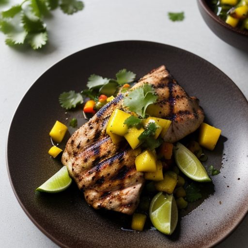 Grilled Jerk Chicken With Mango Cilantro Salsa recipe image