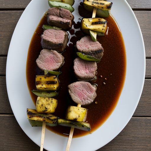 Grilled Lamb and Melon Kebabs - Bon Appetit recipe image