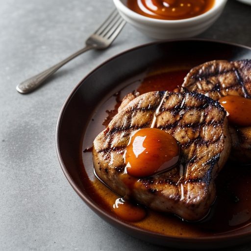Grilled Marinated Pork Chops With Habanero Cherry Sauce recipe image