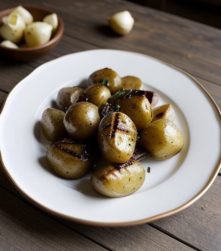 Grilled New Potatoes With Garlic recipe image