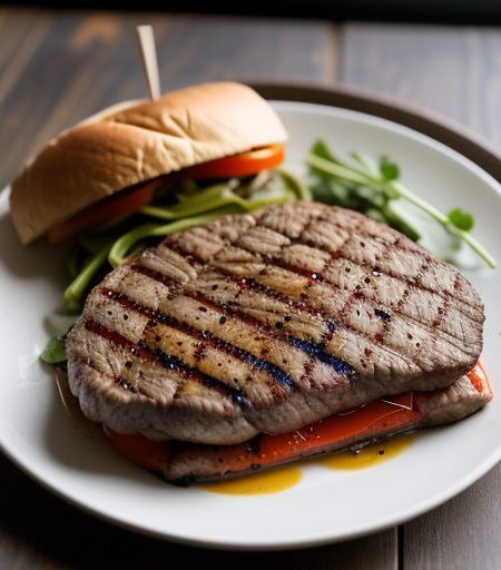 Grilled Pepper Steak Sandwiches recipe image