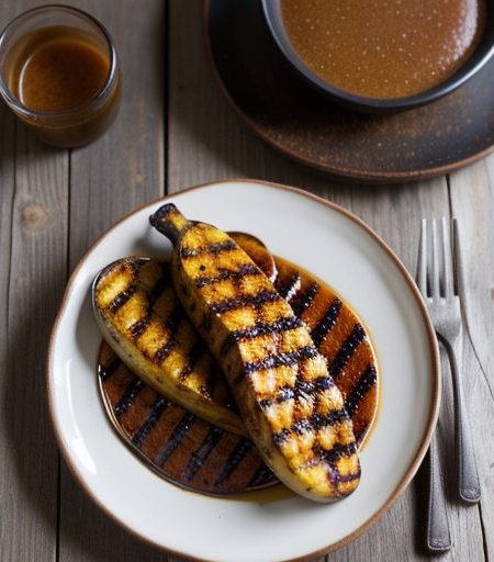 Grilled Plantain With Spicy Brown Sugar Glaze recipe image