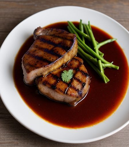 Grilled Pork Chops Adobo With Spicy Apple Chutney recipe image