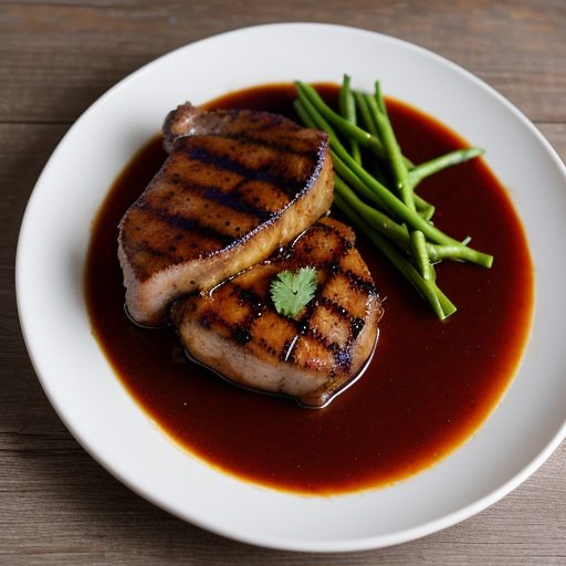 Grilled Pork Chops Adobo With Spicy Apple Chutney recipe image