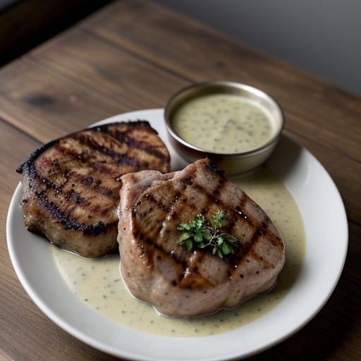 Grilled Pork Chops With Al's Oyster Dressing recipe image